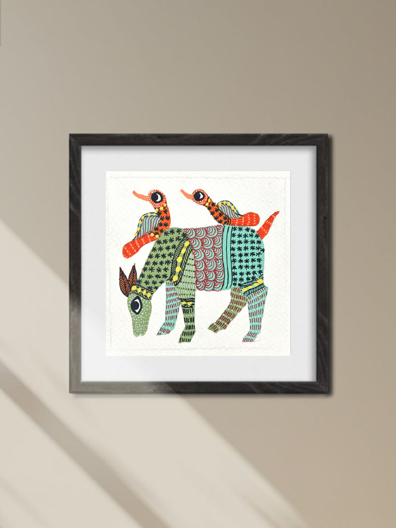 Shop Deer with Geometric design in Gond by Kailash Pradhan