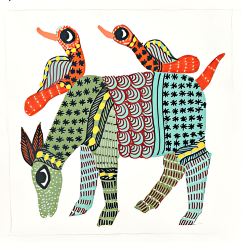 Buy Deer with Geometric design in Gond by Kailash Pradhan