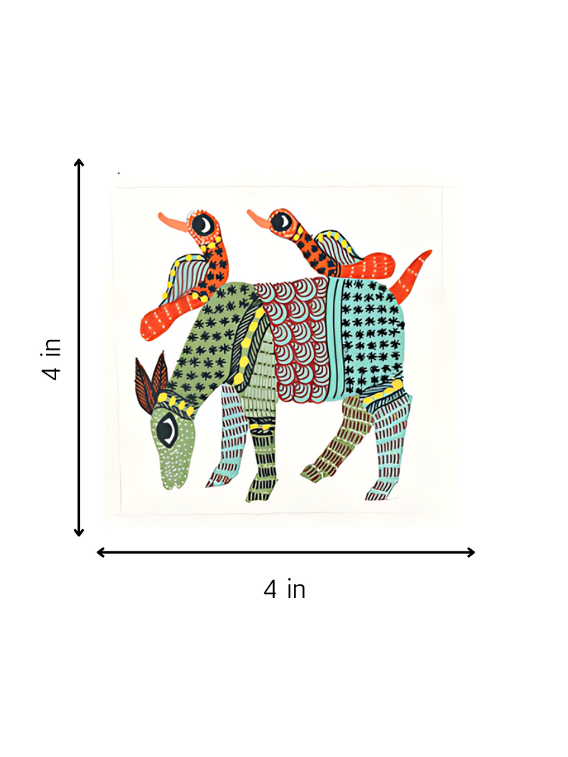 Deer with Geometric design in Gond artwork for sale