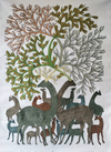 Buy Deer with tree In Gond By Gareeba Singh Tekam