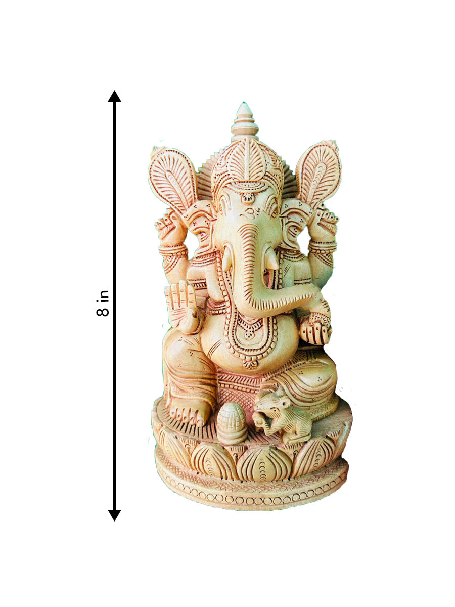 Deity Ganesha in Sandalwood Wood Carving artwork for sale