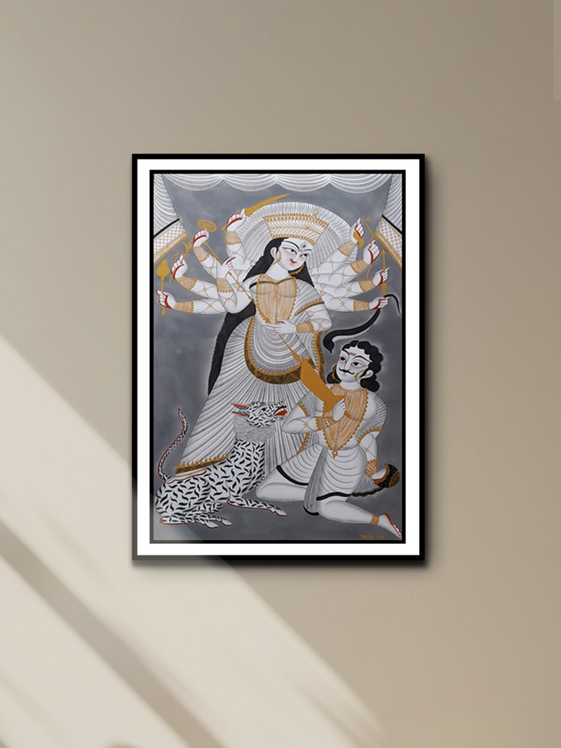 Demolishing the Demon: Goddess Durga’s Kalighat portrayal by Uttam Chitrakar