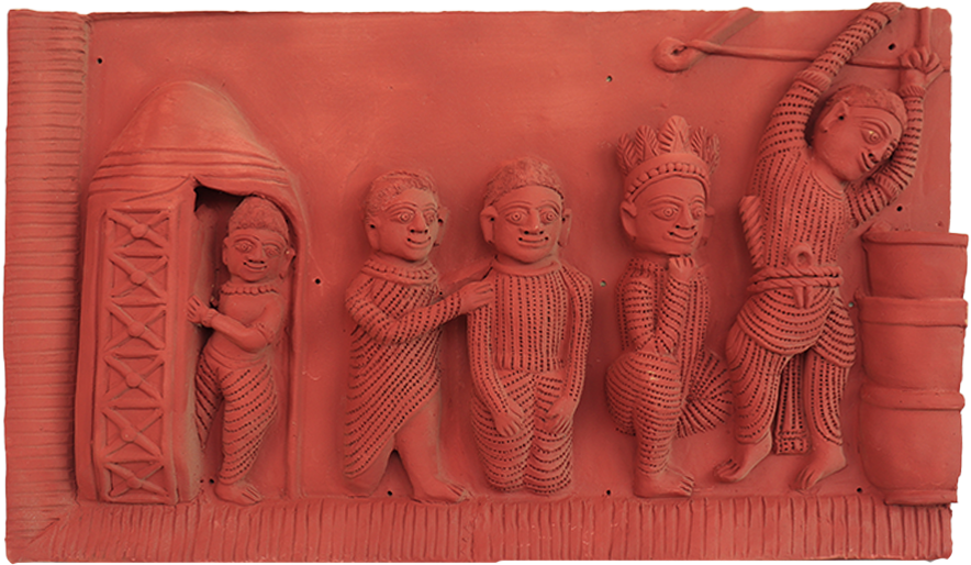 Order Online Depiction of Arjuna in the Lakshabhed form in Terracotta by Dinesh Molela