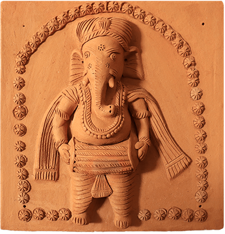 Buy Depiction of Lord Ganesha in Terracotta by Dinesh Molela