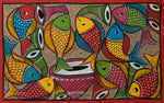 Depiction of fishes: Santhal-Tribal Pattachitra by Manoranjan Chitrakar