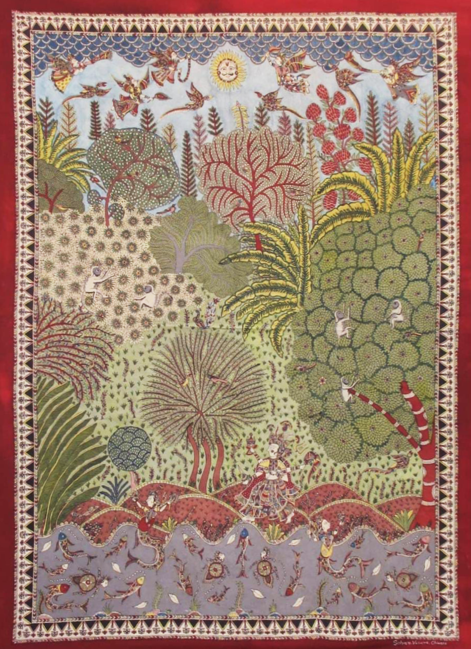 Shop Depiction of trees: Mata Ni Pachedi by Vasant Manubhai Chitara