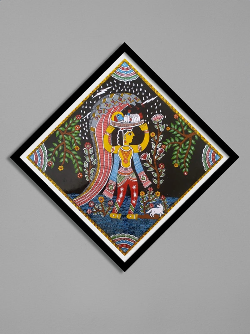 Vasudeva in Tikuli painting by Ashok Kumar for Sale