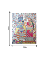 Devotion of Radha: Madhubani painting for sale