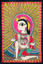 BUY Hanuman revealing Rama & Sita in his heart, Madhubani by Ambika devi