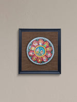 Divine Essence: The Multi-Color Dus Avatara Krishna Pattachitra on a Wooden Plate  by Apindra Swain for sale