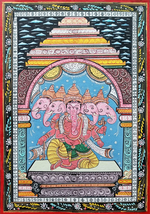 Divine Reflections: Panchmukhi Ganesha in Pattachitra by Purusottam Swain