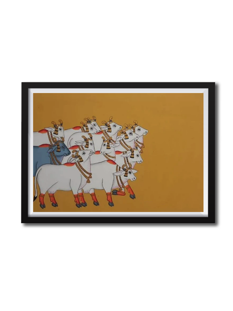 Sacred Cow Herd Pichwai by Shehzaad Ali Sherani