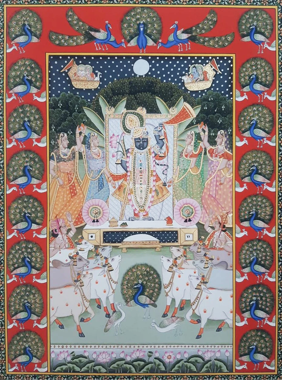 Sharad Purnima Raas Leela pichwai art For Sale