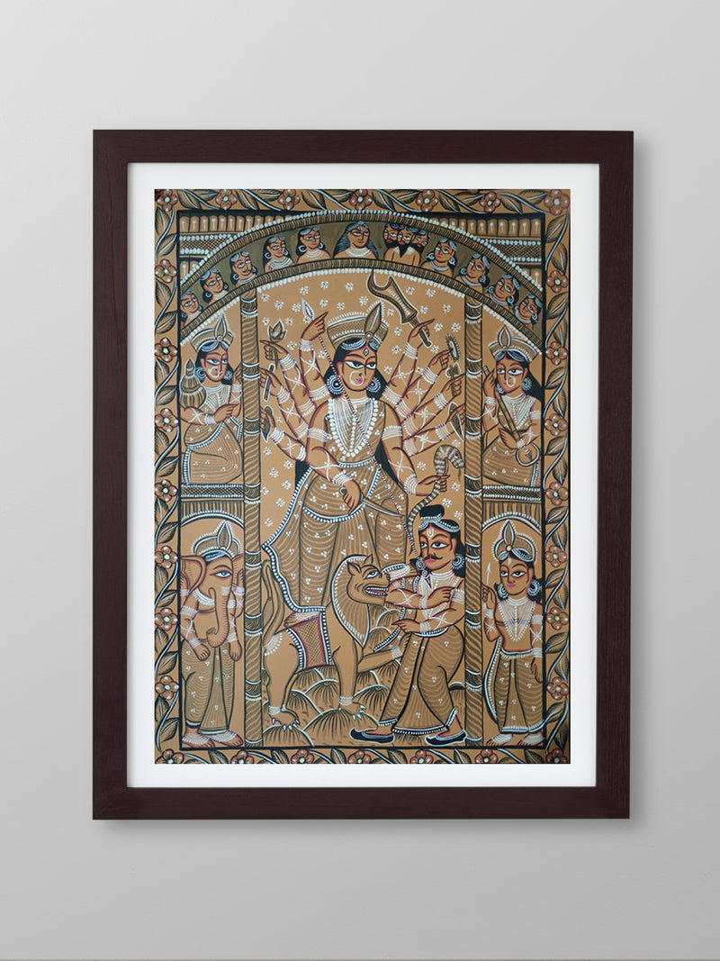 buy Resplendent Reverence of Mahisasur Mardini Bengal Pattachitra