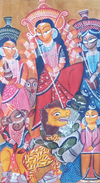 Divine composition in Kalighat by Uttam Chitrakar