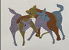 DogsBuy  Fighting, Gond painting by Venkat Shyam