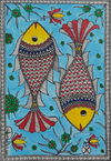 Buy Dual Wonder: Madhubani painting by Priti Karn