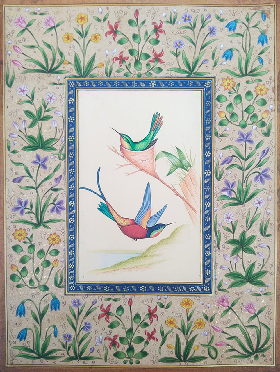 Buy Duo of Tailorbirds: Miniature Art by Mohan Prajapati