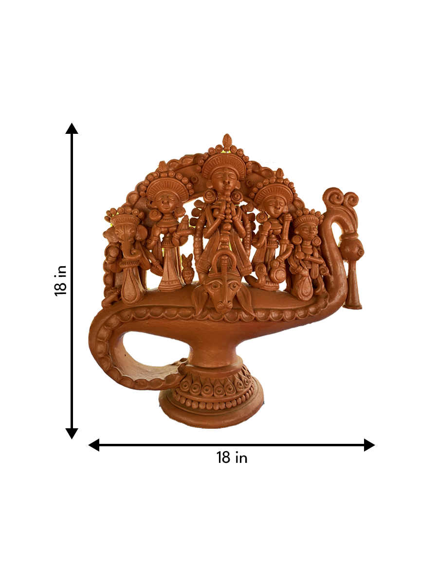 Durga Family in Terracotta for sale