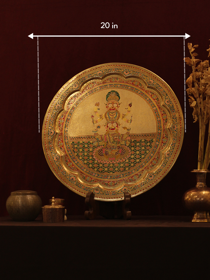 Buy Lord Jagannath accompanied by his siblings in Marodi Brass Plate