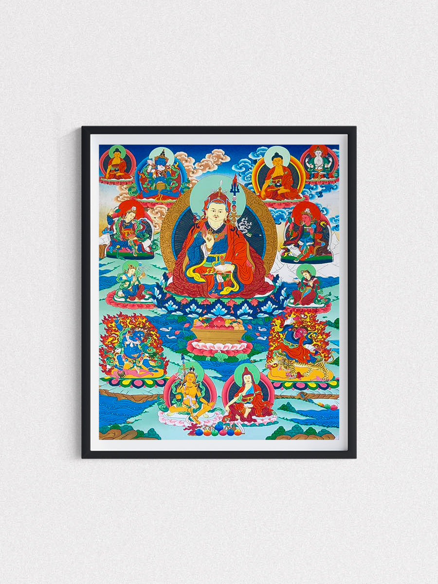 Eight incarnations of Guru Padmasambhava: Thangka paintings by Gyaltsen Zimba