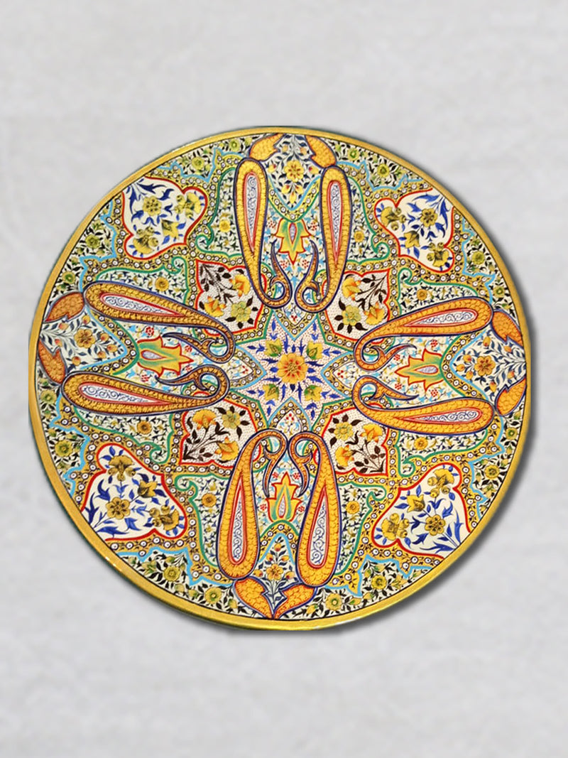  Paper Mache Paisley Designer Wall Plates for sale