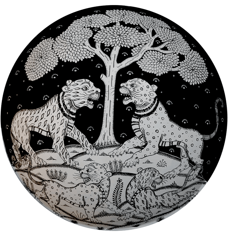 Shop Tiger Pattachitra Wall Plates at memeraki.com