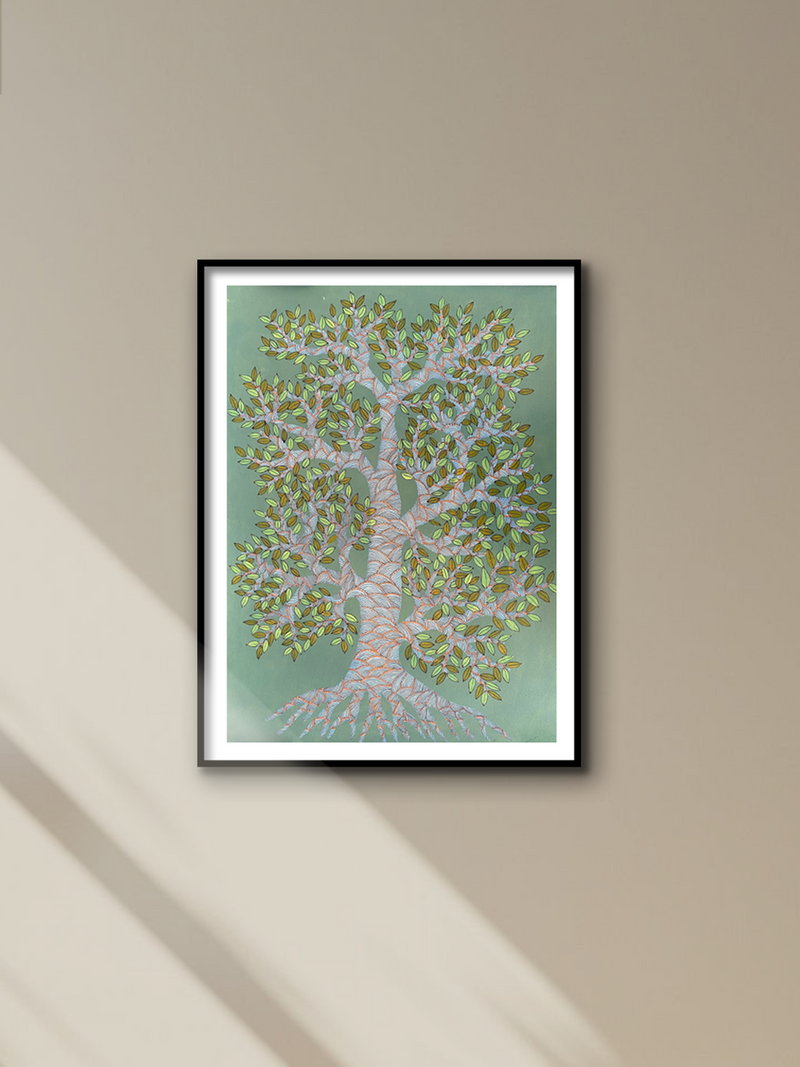 Elegancy of Lush Tree:Gond Painting by Venkat Shyam