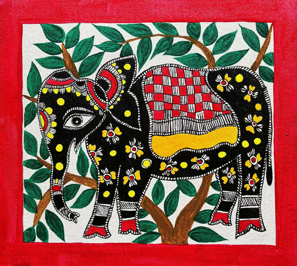 Buy Elephant In Madhubani by Izhar Ansari