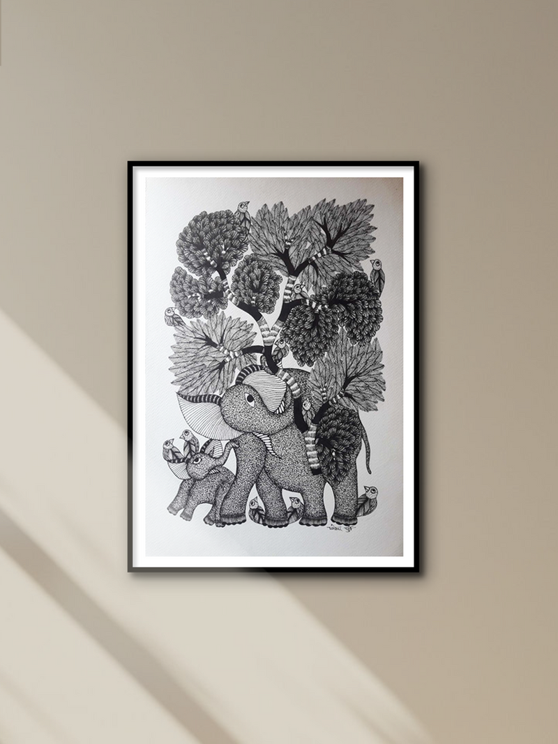 Shop Elephant and trees in Gond by Kailash Pradhan