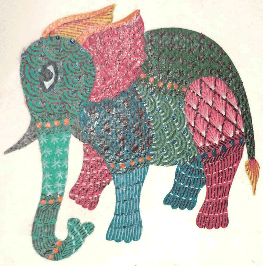 Buy Elephant in Gond by Kailash Pradhan