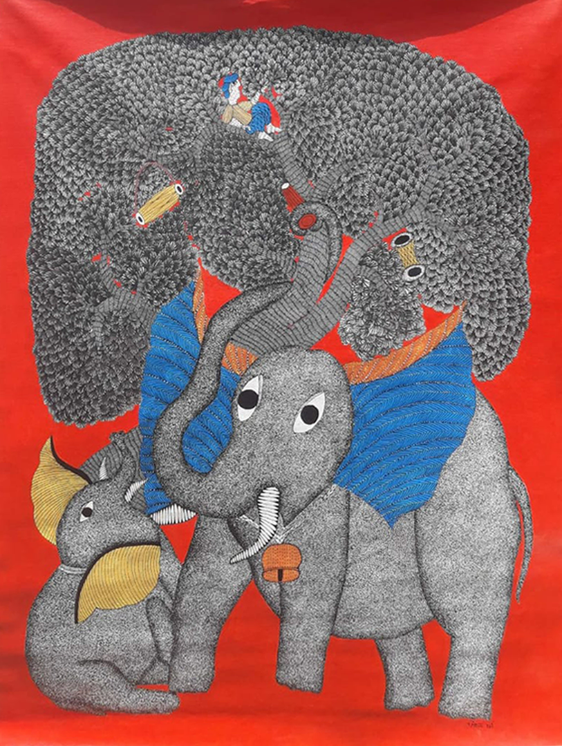 Buy Elephant in Gond by Kailash Pradhan