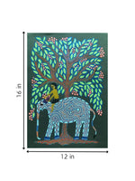 Elephant in Village Bhil Painting artwork for sale