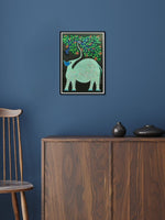 Elephant in a Forest Bhil Painting by Geeta Bariya