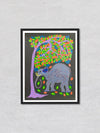 Elephant under a Tree, Bhil Art by Geeta Bariya