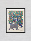 Elephant under a Tree, Bhil Art by Geeta Bariya