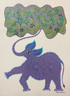 Buy Elephant with Tree, Bhil Art by Geeta Bariya