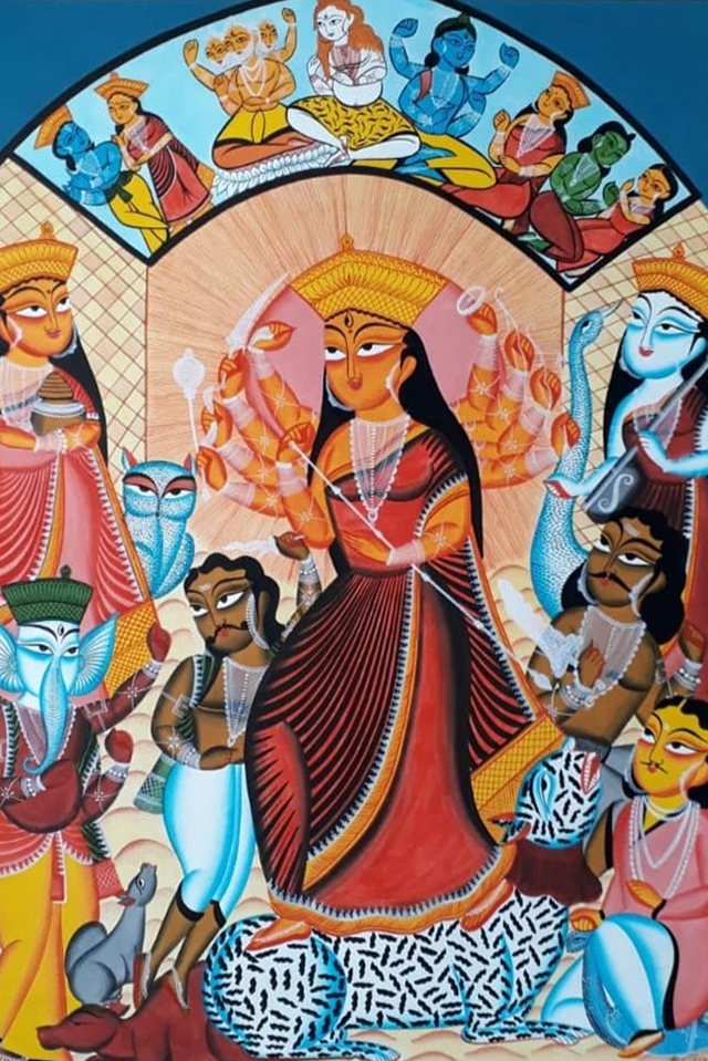 Epic Battle: Maa Durga's Resplendence by Uttam Chitrakar