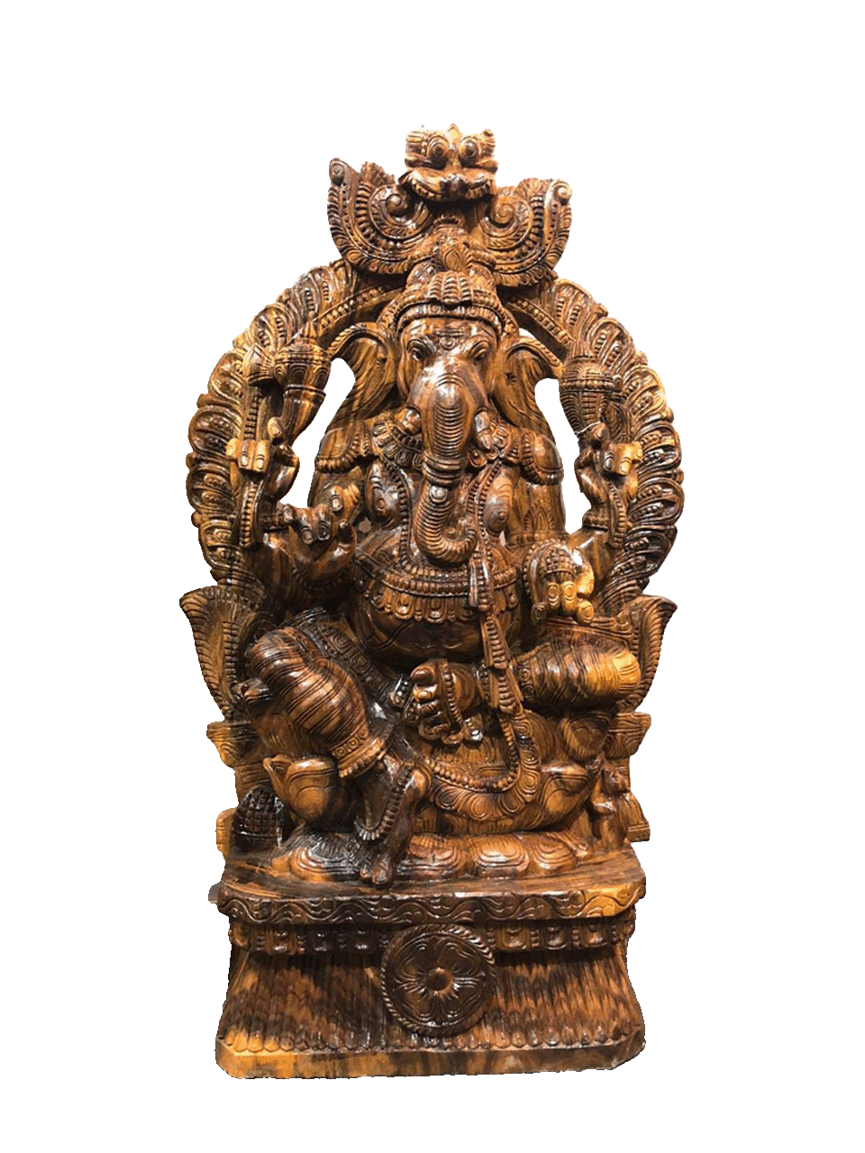 Eternal Blessings: The Wooden Carving of Lord Ganesh by K.P. Dharmaian