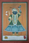 Eternal Guardian: Shrinathji's Divine Vigil, Pichwai Painting by Mohan Prajapati