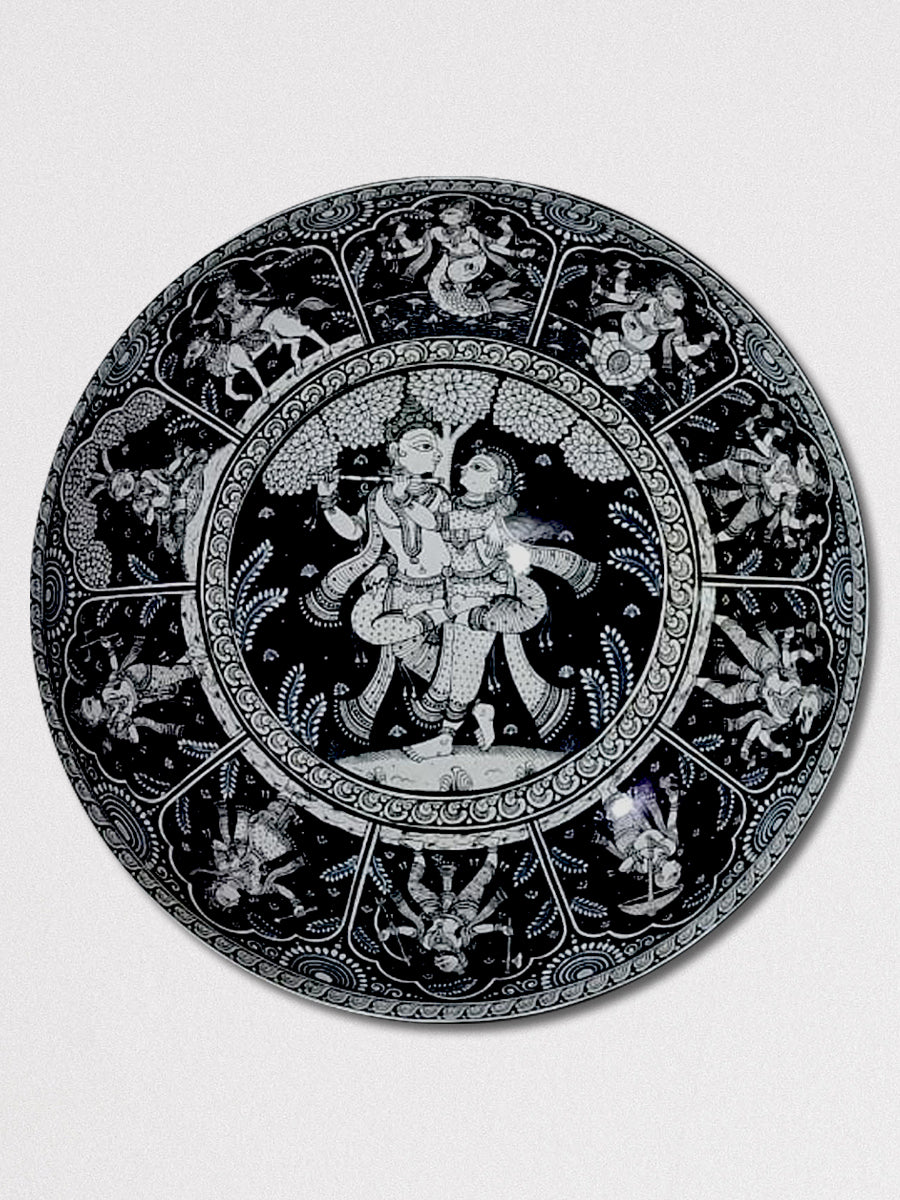 Buy Radha Krishna Raas Leela Pattachitra Wall  Plates