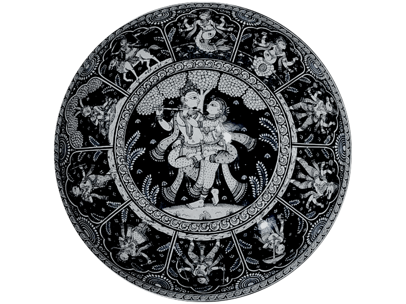 Buy Radha Krishna Raas Leela Pattachitra Wall  Plates