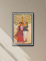 Floral Gestures of Affection: A Kalighat Painting by Uttam Chitrakar