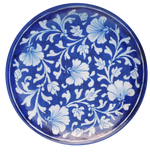 Buy Floral pattern in Blue Pottery Plates by Gopal Lal Kharol