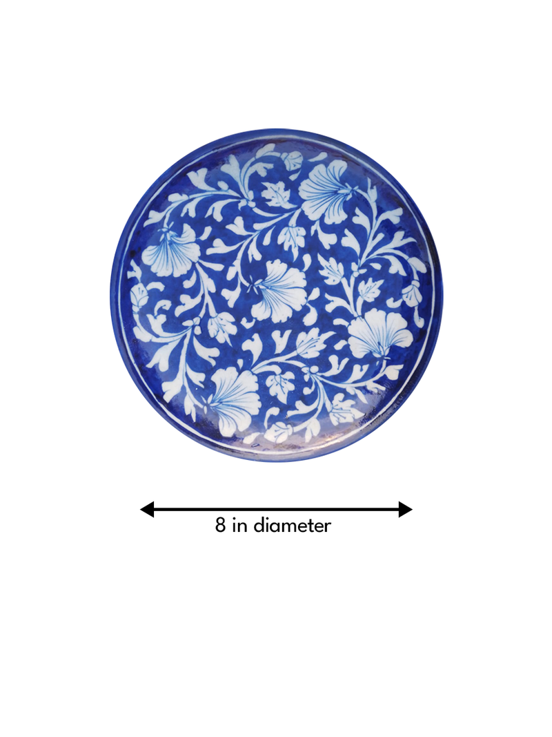 Floral pattern in Blue Pottery Plates for sale