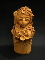 Floral Serenity The Terracotta Model of a Woman, Terracotta art by Dolon Kundu