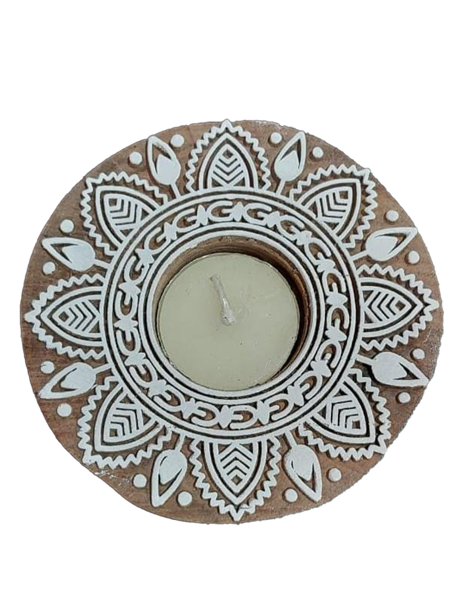 Handcrafted Wooden Diya for diwali home decor