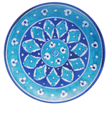 Buy Floral motif on a plate In Blue pottery plate