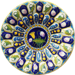 Buy Floral pattern In Blue Pottery Plate by Shilp Guru Gopal Saini