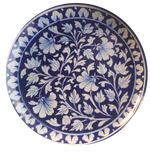 Buy Floral pattern on a plate In blue pottery by Gopal Lal Kharol